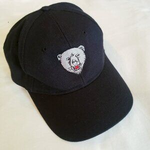 3/$30 PORT AUTHORITY Black Wool Blend Cap with Bear Embroidery